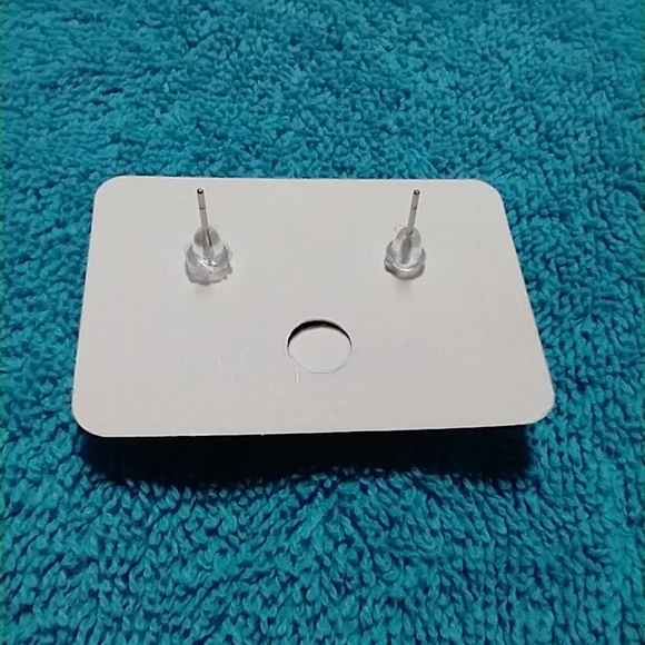 Cute purple colorful iridescent rose flower floral post pierced earrings - Picture 2 of 4